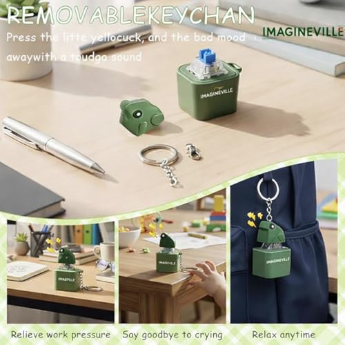Image of Frog Sound Keychain - CUTE & FUNNY Croaking Battery Frog Key Ring for Kids, Bags, Car Keys, Gifting | Portable Funny Animal Toy Keychain