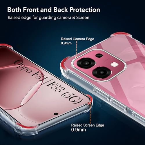 Image of Jkobi Shockproof Crystal-Clear Back Cover for Oppo F31 5G | Oppo F33 5G (Anti Yellow Case | Drop & Camera Protection | Hard Polycarbonate)
