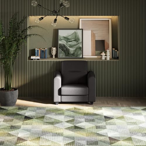 Image of Interio by Godrej Sofa Aspire 1 Seater Fabric Sofa for Living Room, 1-Year Warranty, Solid Wood, Graphite Grey