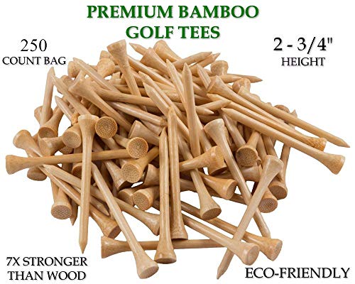 image for FINGER TEN Golf Tees 2 3 4 Inch Wood Bulk 250 500 Count, with Free Del