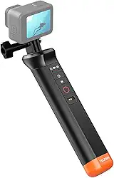 Pau de Selfie para GoPro, Punho de Mergulho à Prova d’Água 15 m, Controle Remoto de Foto/Vídeo/Time-Lapse, Recarregável por Toque, Antiderrapante com Alça de Pulso