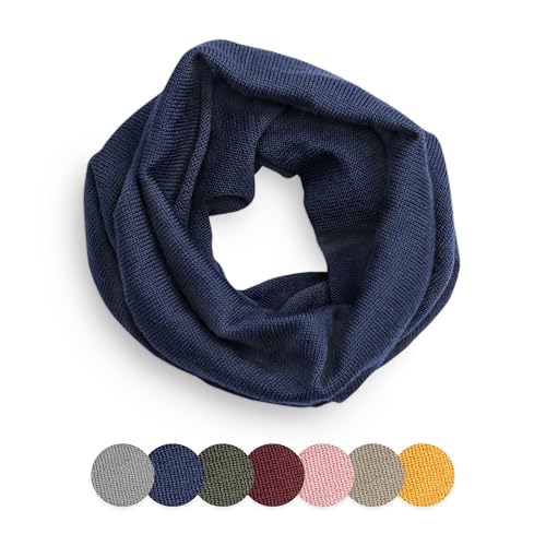 Ehrenkind┬Âischem Schlauchschal aus feinster Merino Schurwolle | Blau | Made in Germany | Unisex | Loop Schal, Schlauchschal und Halstuch f├╝r Kinder | f├╝r Herbst...