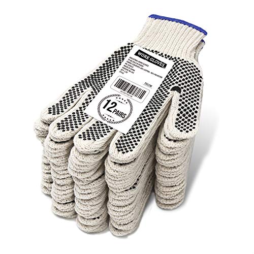 EvridWear Cotton Polyester String Knit Shell Safety Protection Work Gloves for Painter Mechanic