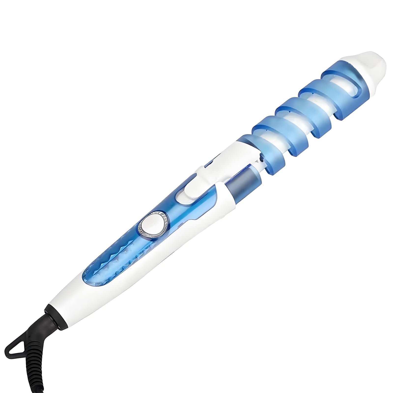Electric Hair Curling Wand, Spiral Hair Curler with Rapid Heat-up, Negative Ion Technology for Smooth, Frizz-Free Curls, Ideal for Home and in Salons, Intelligent Temperature Control (Blue)