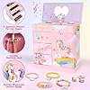 10Pcs Musical Unicorn Jewelry Box for Girls Toys for Age 3, 4, 5, 6, 7, 8 Jewelry Set Kids with Spinning Musical Unicorn Box Birthday Gifts for Toddler Necklace Bracelet Rainbow Pink Christmas Gift #3