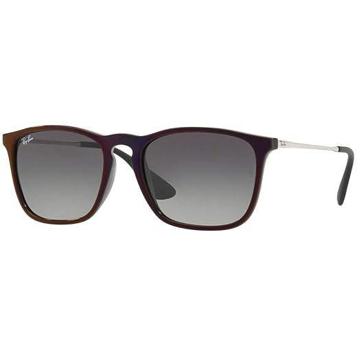 Óculos de sol Ray-Ban RB4187 Chris Square, preto vermelho/cinza gradiente, 54 mm