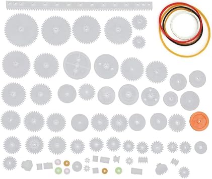 60 Par a Plastik Di li Seti Oyuncak Robot Araba Gear DIY Kremayer  ark Kasnak Lastik Sonsuz Di li  emsiye Ta  Kar k Yedek Par a Motor
