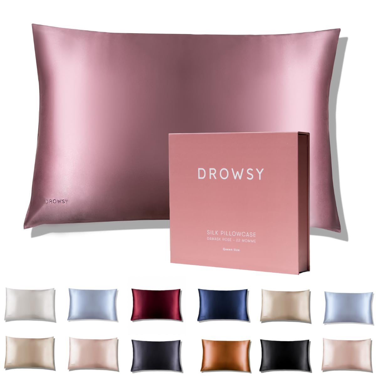 Drowsy Sleep Co Silk Pillowcase - Damask Rose - 1 Unit