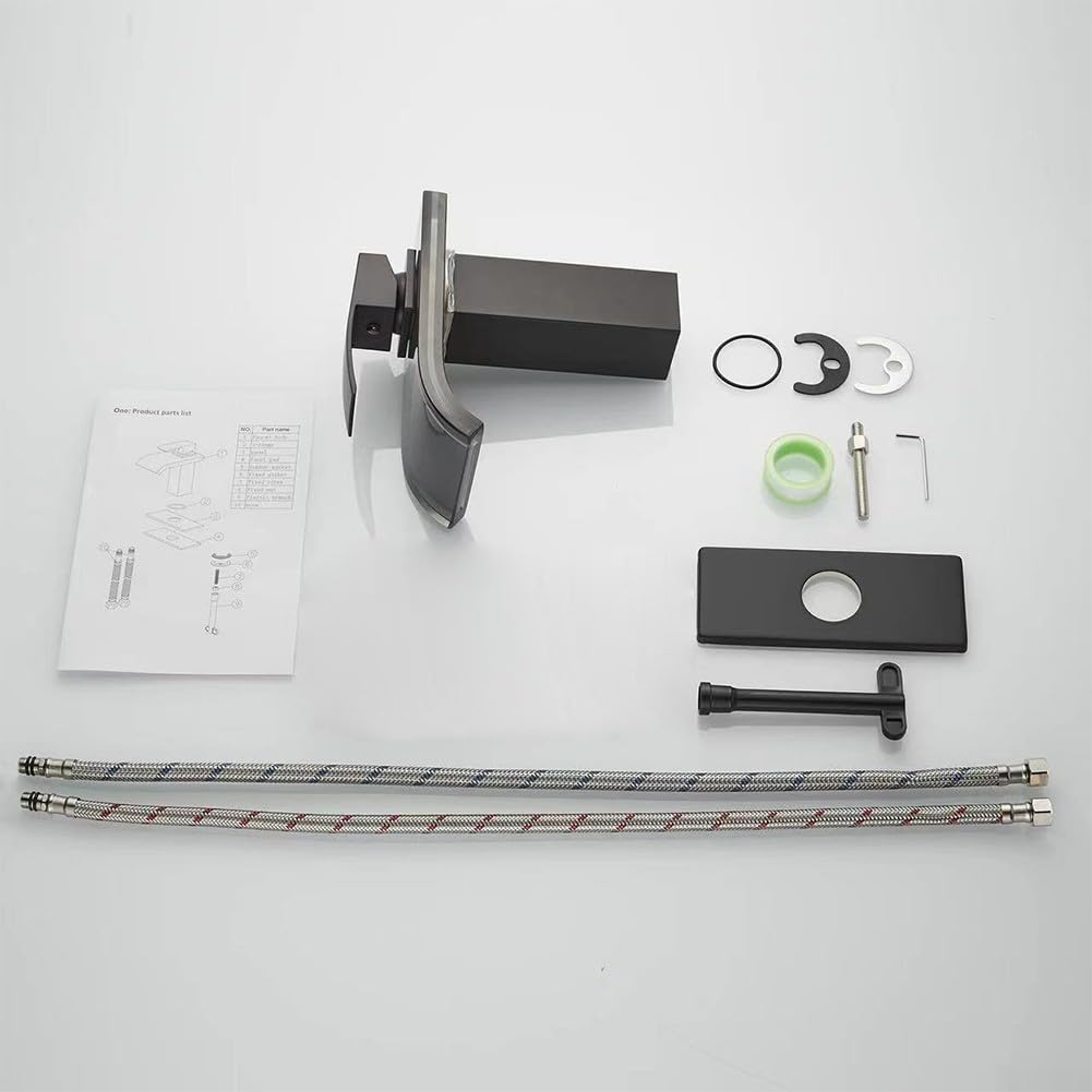 Kran wodospadowy LED – nowoczesny kran łazienkowy i kuchenny ze światłem odpornym na temperaturę, przyjazny dla środowiska design, łatwe wkładanie, bateria zlewozmywakowa Slish do modernizacji domu