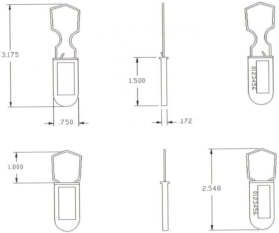 Padlock Security Seal with Scored Hasp for Tool-Less Hand Removal (100 Pack)