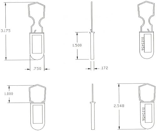 Miniatura 2 de Sellos de seguridad de candado de alambre de plástico numerados secuencialmente (paquete de 100) (negro)