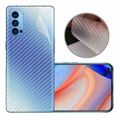 Image of Compatible with Oppo Reno 4 Back Screen Protective Film Carbon Fiber Skin Transparent Screen Guard Sticker