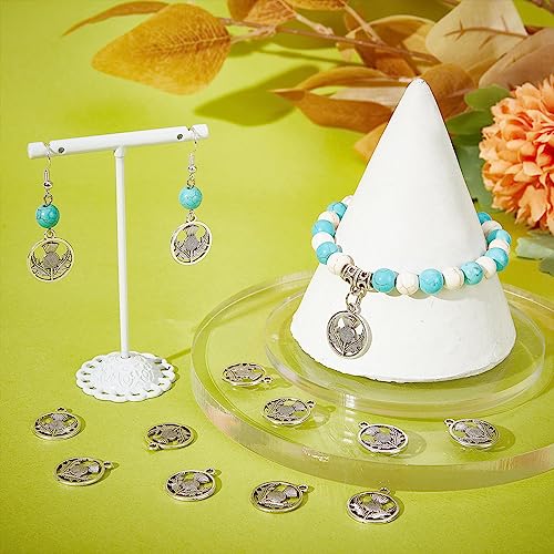 SUNNYCLUE 1 Box 120Pcs Thistle Charms Bulk Scotland Thistle Charm Tibetan Style Alloy Scottish Scotland Charm Flat Round Flower Pendants for Jewellery Making Charms DIY Earrings Necklace Crafts UK - Image 4