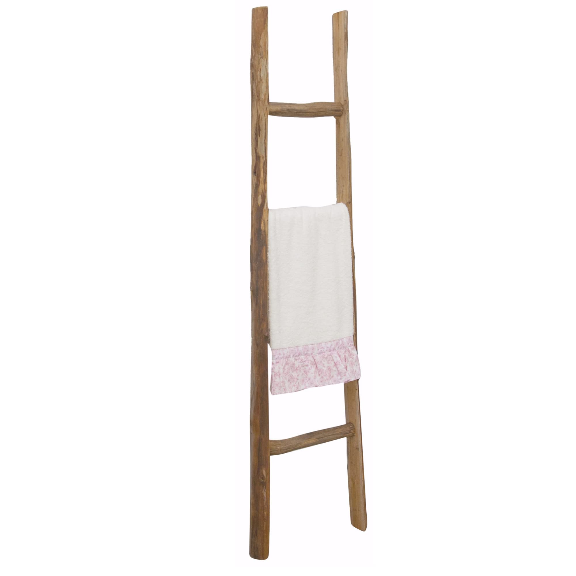 Biscottini Toalleros de baño sin Taladro 155x6x42 cm - Escalera Madera para Dormitorio - Toalleros de baño de pie - Perchero de pie