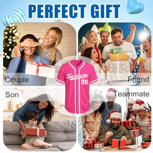 Image of Custom Baseball Jersey Personalized Stitched or Printed Name Number Baseball Shirt Sports Uniform Gifts for Men Women Youth