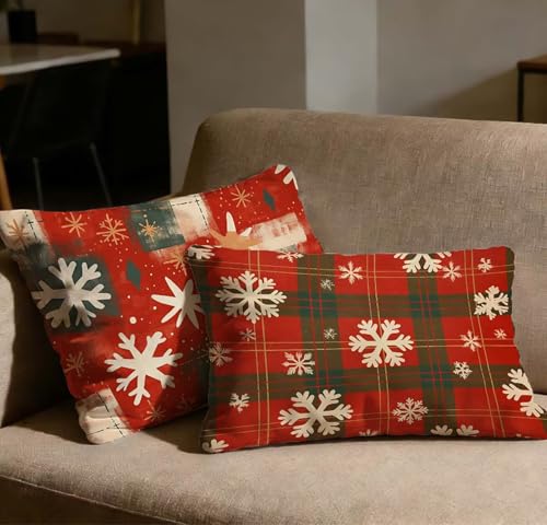 Taie oreiller 40x80 velours rouge housse de coussin treillis