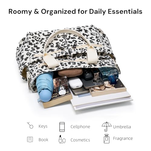 Image of YDF Corduroy Tote Bag for Women Crossbody Purse with Zipper, Aesthetic Multi Pocket Work School Bag, Gifts for Mom Teacher