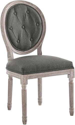 Modway EEI-4664-NAT-GRY Arise - Silla auxiliar de tela tapizada francesa vintage, color gris natural Gris natural,Negro gris claro,Azul claro
