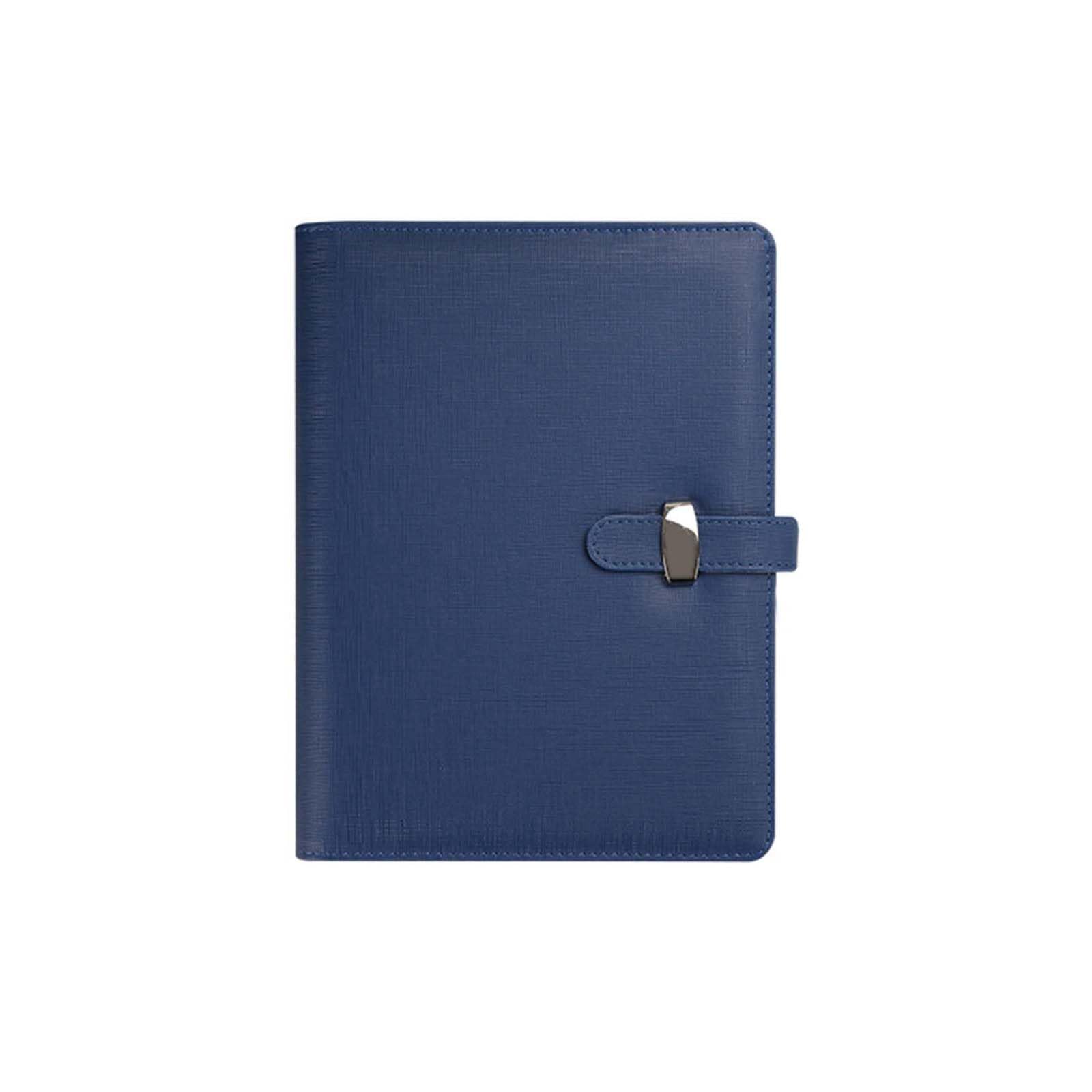 SagaSave A5 Blue Pu Leather Business Notebook with Pen Slot and Card Slots Refillable Notepads for Men Women