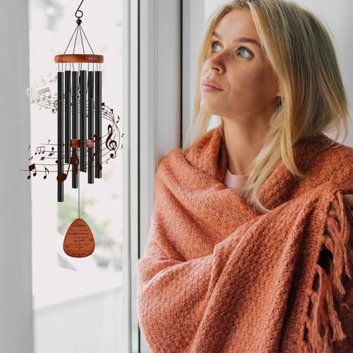 Image of Memorial Gifts for Loss of Sister,Memorial Wind Chimes 25'', Loss of Sister Sympathy Gifts, Home Decor Outdoor Garden, Soothing Melodic Tones with Mute Option