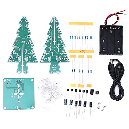 Ayayu 3D Christmas Tree Soldering Kit, Coloful LED RGB Circuit Electronic Tree Assembly Set, Student Teens Soldering Practice, Christmas Tree PCB Board for Holiday Decor (Colorful DIY Set)