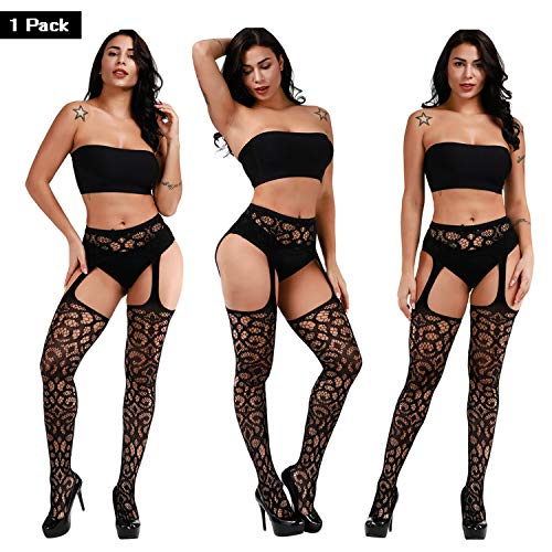 Image of DRESHOW 6 Pack Fishnet Garter Belt Stocking Suspender Pantyhose Tights Thigh High Pantyhose