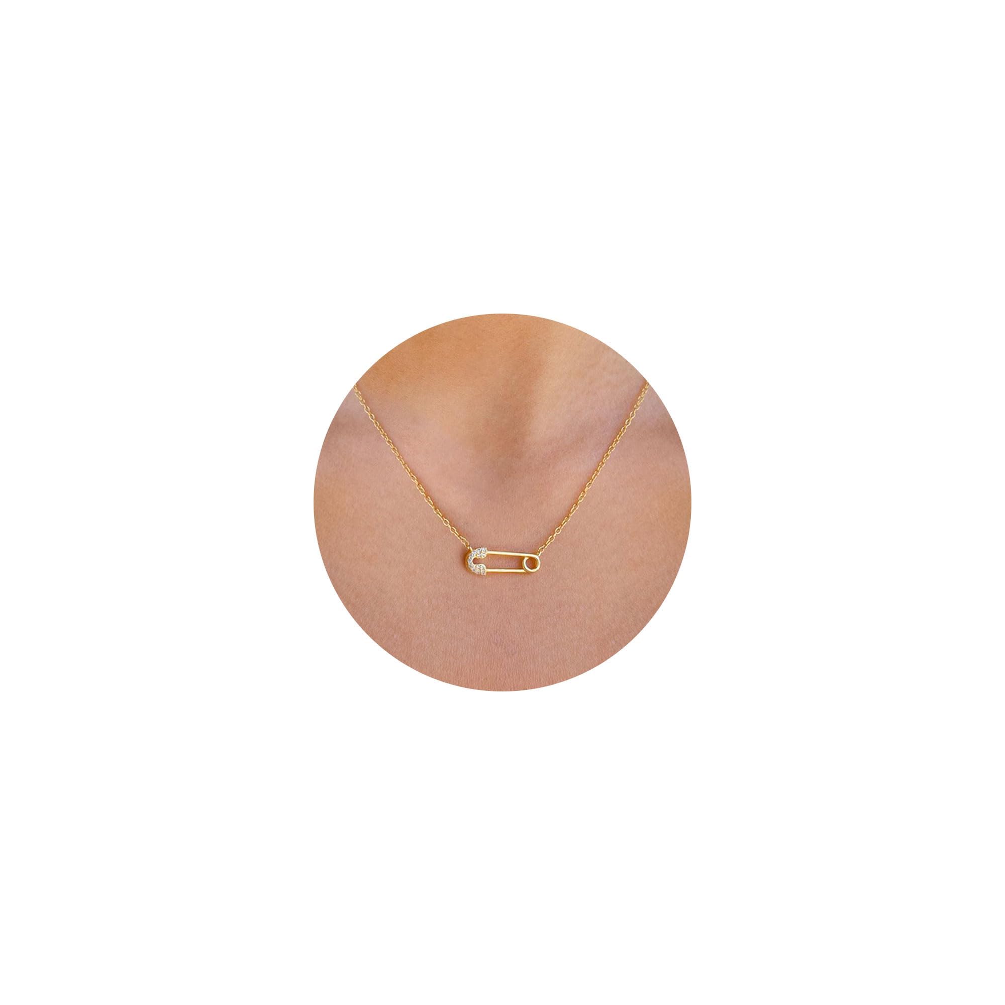 VRIUAGold Necklace for Women - 14K Gold Plated Dainty Italian Horn Star of David Butterfly Sun Lotus Volleyball Baseball Cowboy Boots Necklace Jewelry Everyday for Women