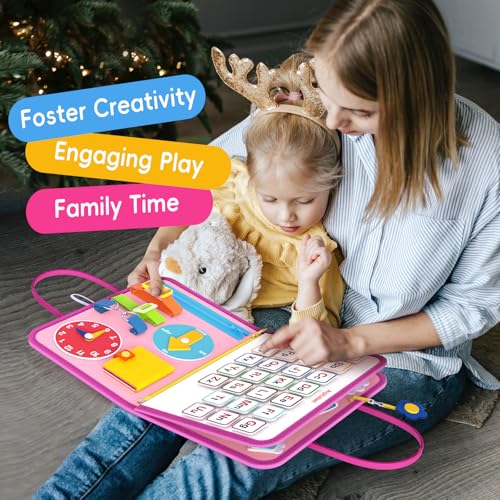 Image of Freebear Busy Board Toddler Travel Toys Sensory Toys for Toddlers 1 2 3 4, Montessori Learning Toys for Toddlers Activities Board, Educational Toys for 3 4 Year Old Boys Girls Gift, Princess