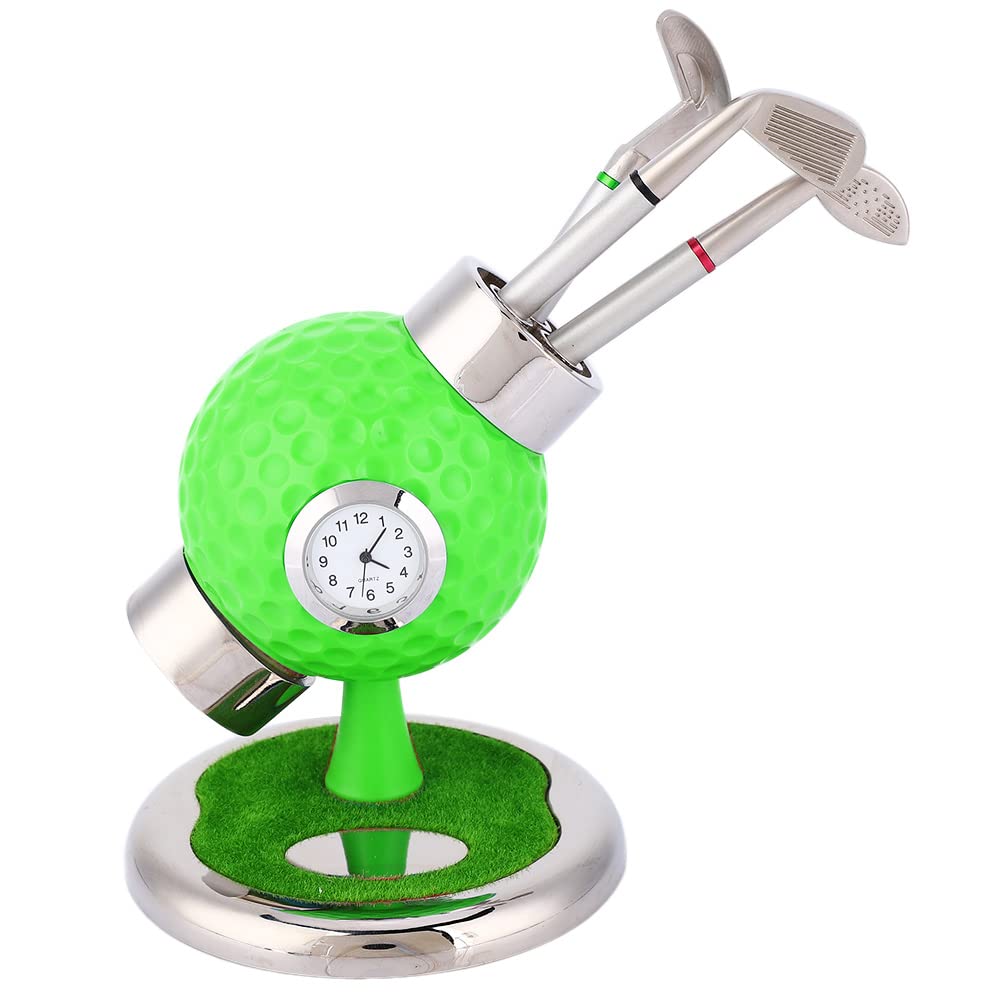 Porte-stylo balle de golf et horloge de bureau, le cadeau idéal pour passionnés