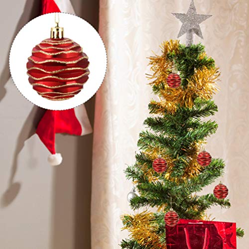 STOBOK Vermelho Dourado Bola de Natal Pendurada Enfeites para Ãrvores de Natal Pendentes Decorativos