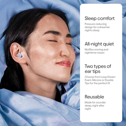 Image of Loop Dream - Silicone /Memory Foam Earplugs for Sleep Comfort | Comfortable Ear Plugs for Muffling Snoring & Sleeping | Customized Fit | 27dB (SNR) Noise Reduction