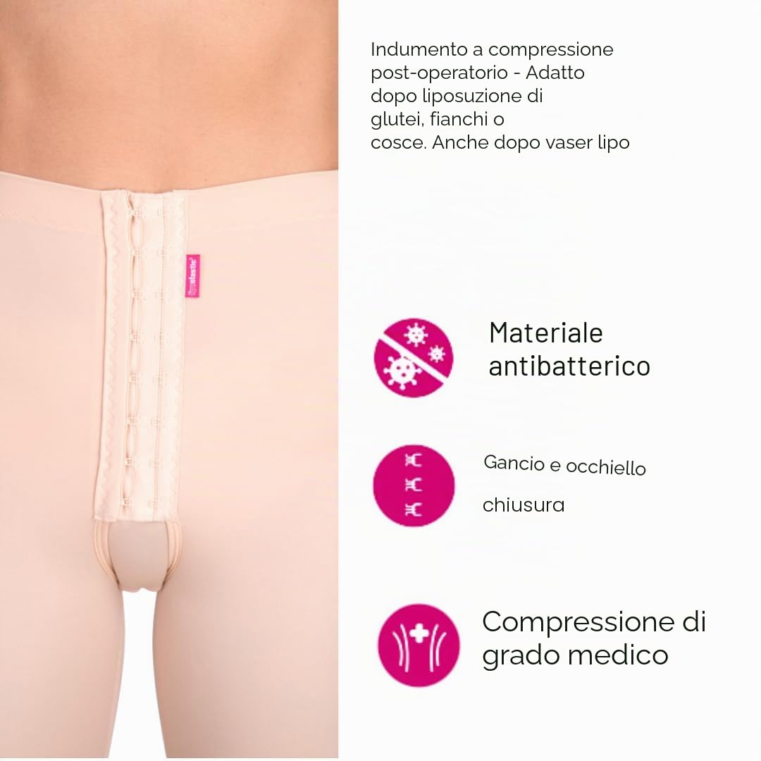 LIPOELASTIC® TF Variant - Guaina di Compressione Post-operatoria (liposuzione Basso Addome, Glutei, Zona pelvica, Fianchi e Cosce) (Nero, M)