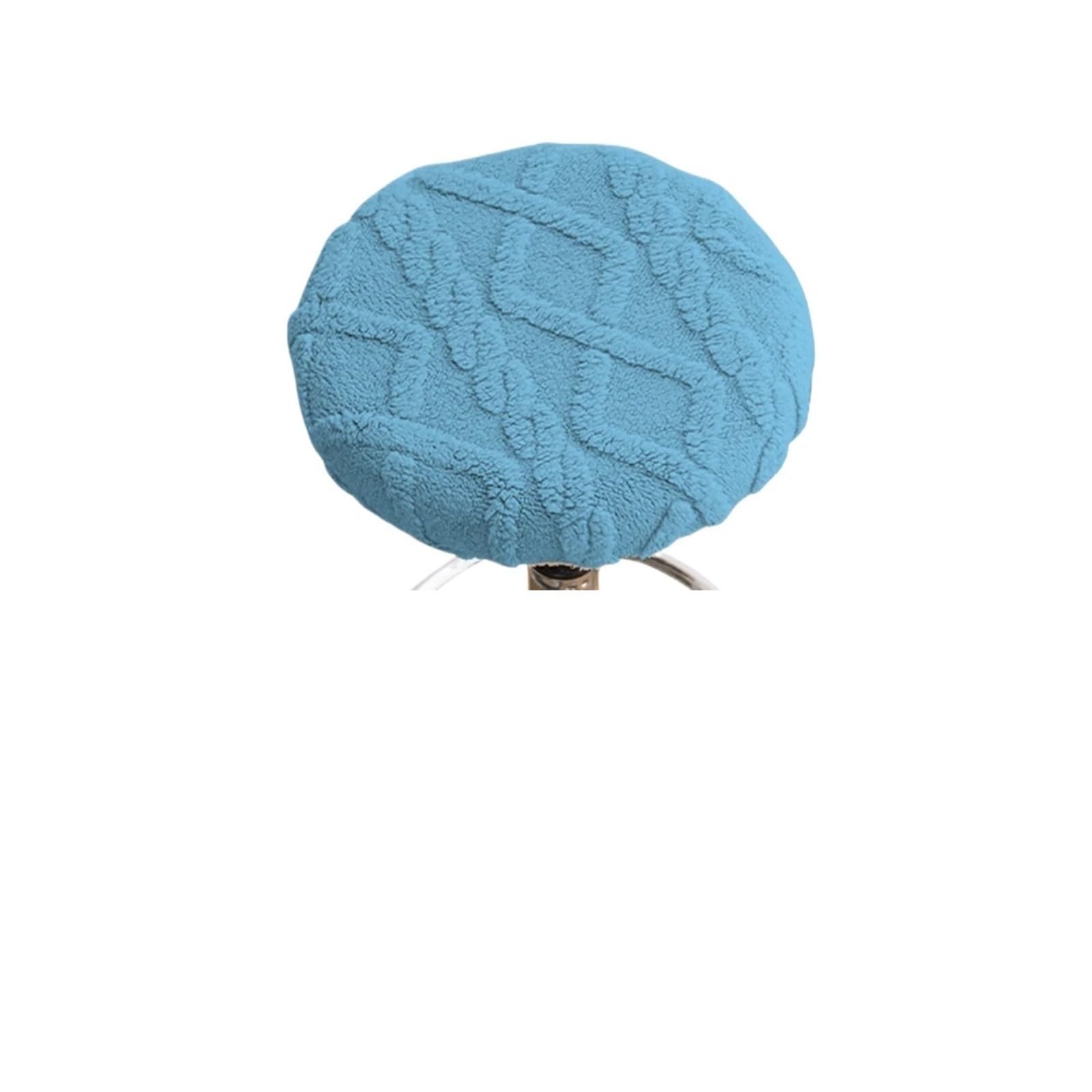 SHENJMAI Stool Covers Round Velvet Bar Stool Covers Round Cushion Chair Barstool Protectors Slipcovers(Blue)