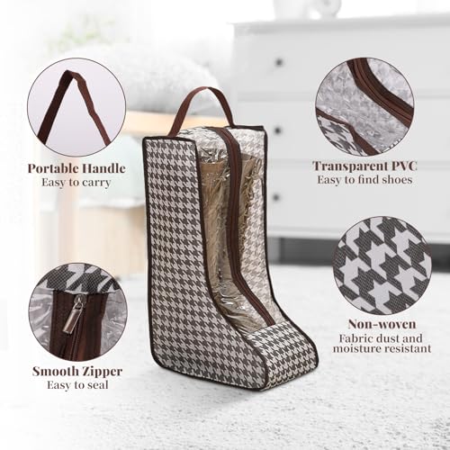 4 Pcs Boot Storage Bag, Portable Waterproof and Dustproof Boot Bags for Cowboy Boots (2*high + 2*short)3