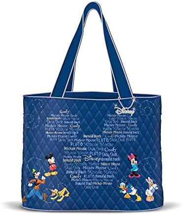 'Forever Disney Friends' Tote Bag  Officially licensed Mickey Mouse tote bag with Disney art on both sides and a 'Disney' logo charm. Available only from The Bradford Exchange!