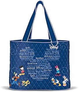 'Forever Disney Friends' Tote Bag  Officially licensed Mickey Mouse tote bag with Disney art on both sides and a 'Disney' logo charm. Available only from The Bradford Exchange!