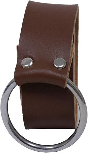 Medieval Knight Brown Leather Ring Belt Cosplay LARP Costume 52 Inches
