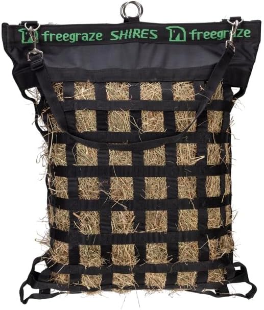 Shires FreeGraze Deluxe Web Hay Bag (Black, Small)