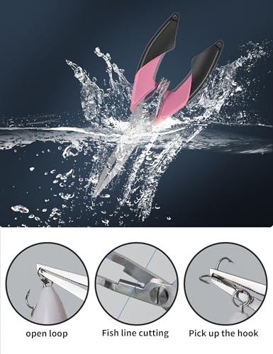 Image of Fish Gripper 9.2 inch,Muti-Function Line Cutter Fishing Pliers, Saltwater Fishing Tool Kit,Fishing Gear with Fishing Lanyard