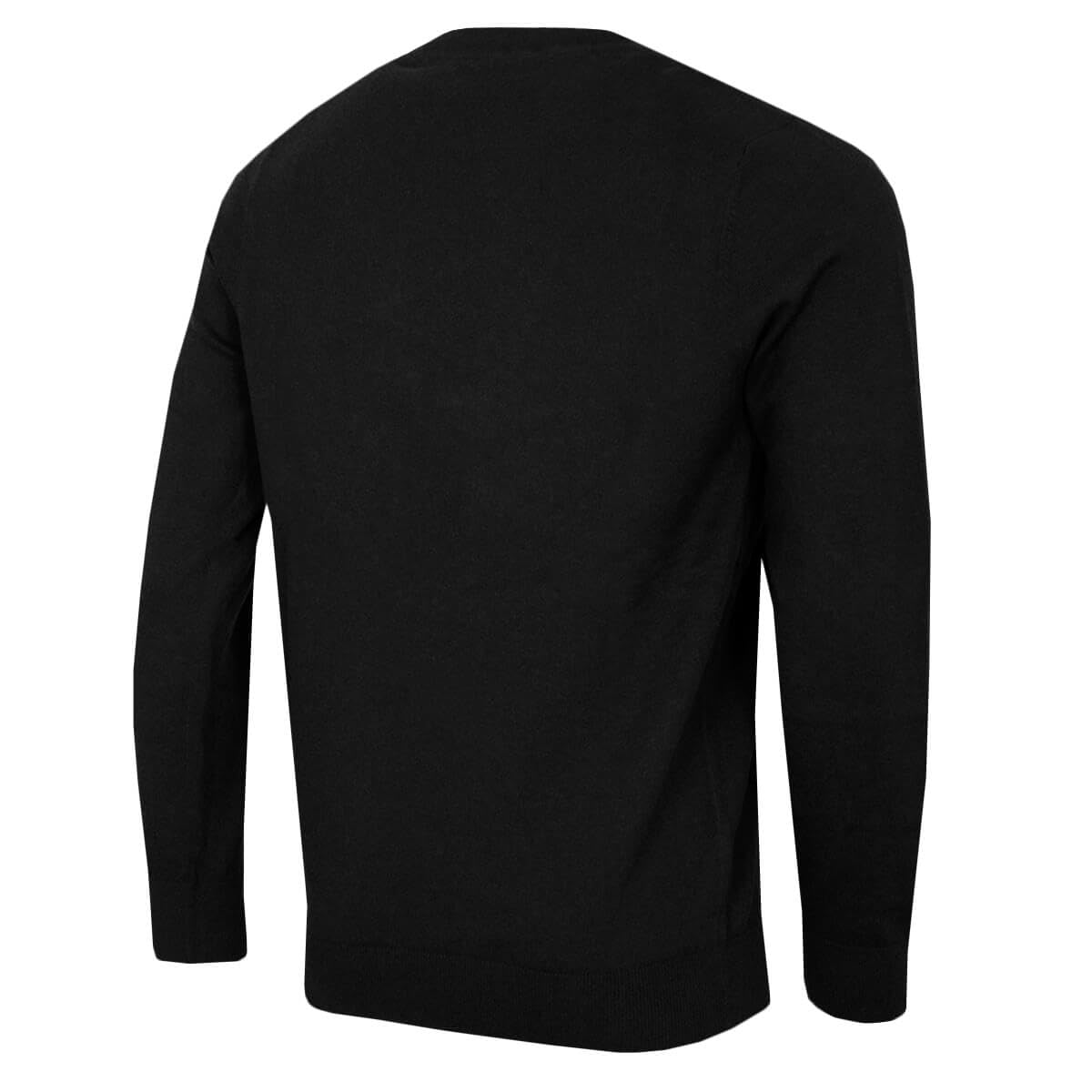 Lyle & Scott Herren-Golfpullover aus Baumwoll-Merinowolle- Tiefschwarz - M