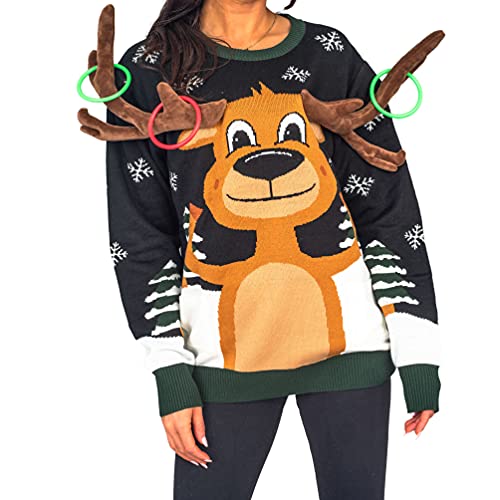 Reindeer Ring Toss 3D Ugly Christmas Sweater