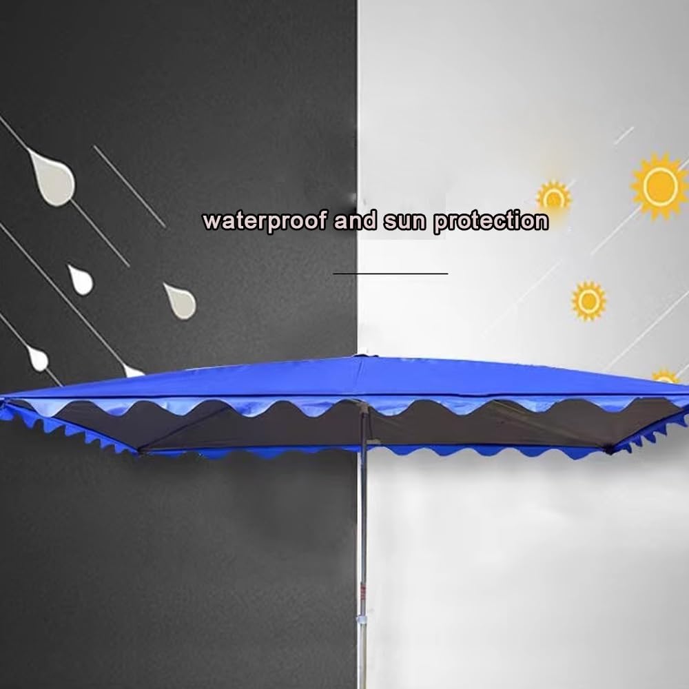 Telo di Ricambio per ombrellone Rettangolare 10x6,5 Piedi, 6 Stecche, Telo di Ricambio per ombrellone da Mercato, Protezione UV (Rosso, 250x200 cm/8'x6,5')