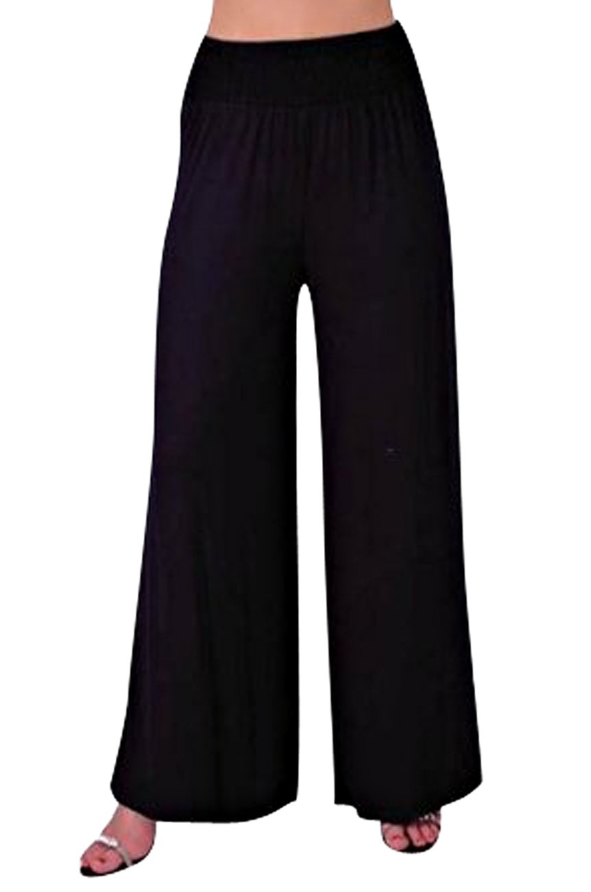 Eye Catch EyeCatchClothing - Carmen Ladies High Waisted Palazzo Trousers Black M/L