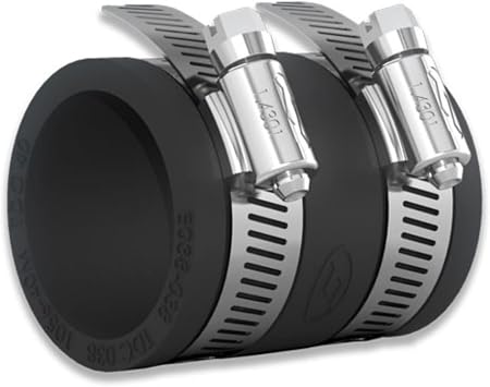 Fernco 3" Flexible Straight Connector 90 mm to 75 mm - Heavy-Duty EPDM Rubber Pipe Coupling with Stainless Steel Clamps - Leak-Proof, Reusable & Easy Installation