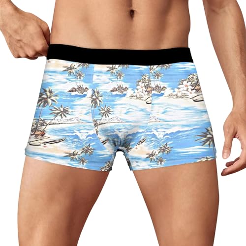 Kelandoom Fitted Boxers Shorty,sous-Vêtements Homme sous-Vêtement Boxer pour Homme Fitted Trunk Caleçons Ultra Doux Confortale Slip pour Hommes...