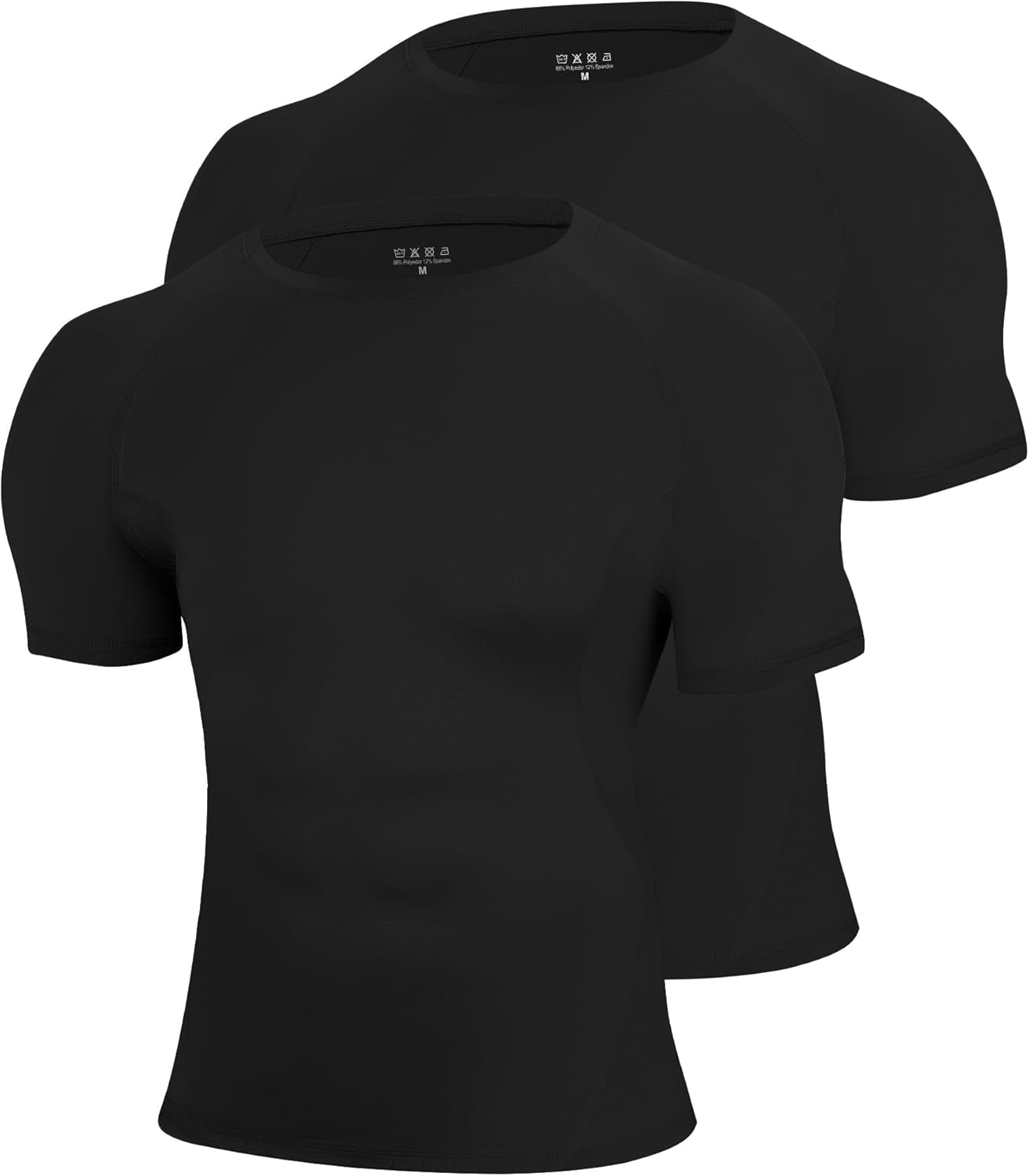 Blueleaf 2 Pack Men’s Compression Shirts Short Sleeve Cool Dry Sports Athletic Workout Undershirt Base Layer T-Shirt Tops