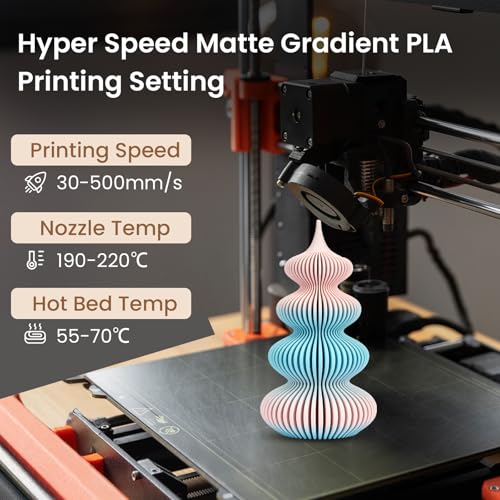 Image of ERYONE Matte Gradient Rainbow 3D Printer PLA Filament 1.75 + /- 0.03mm, HS Matte Multicolor High Speed Filament PLA 1KG(2.2LBS) Spool, Cotton Candy(Blue Pink)
