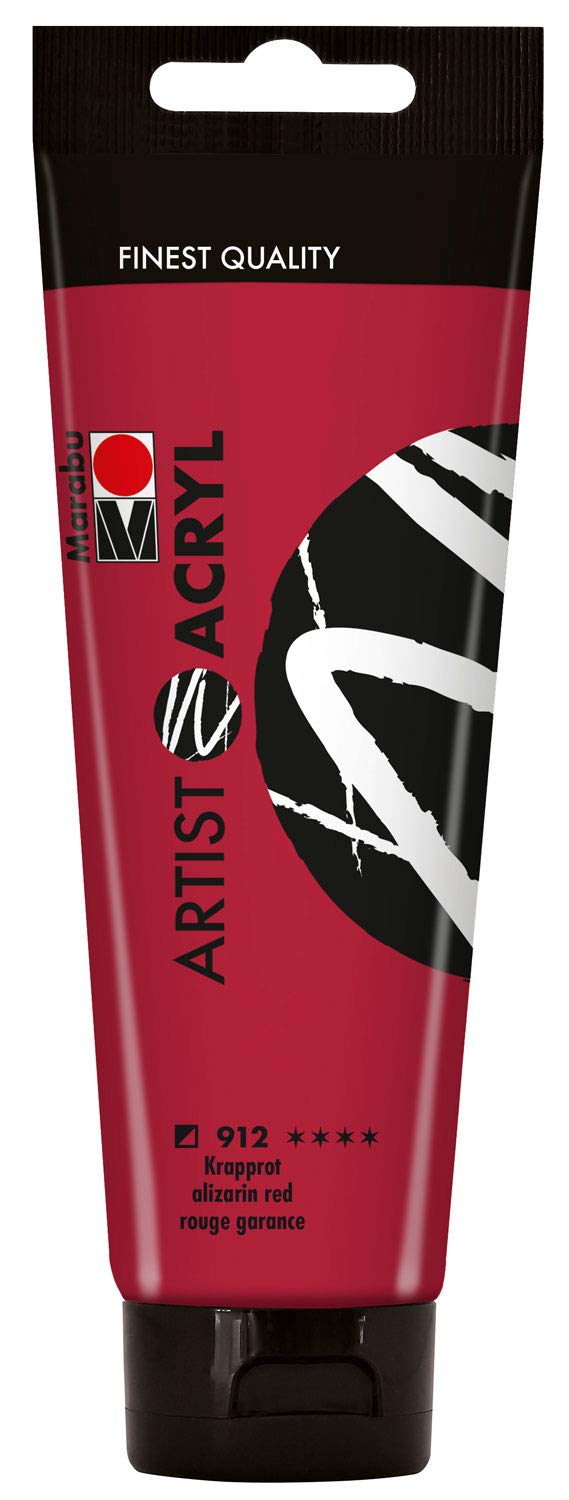 Marabu 12200044912 Artist Acrylic Krapprot 120 ml Fine Acrylic Paint in Artist Quality Water-Based Pastose Consistency Highly Pigmented Excellent Brilliance and Opacity One Size
