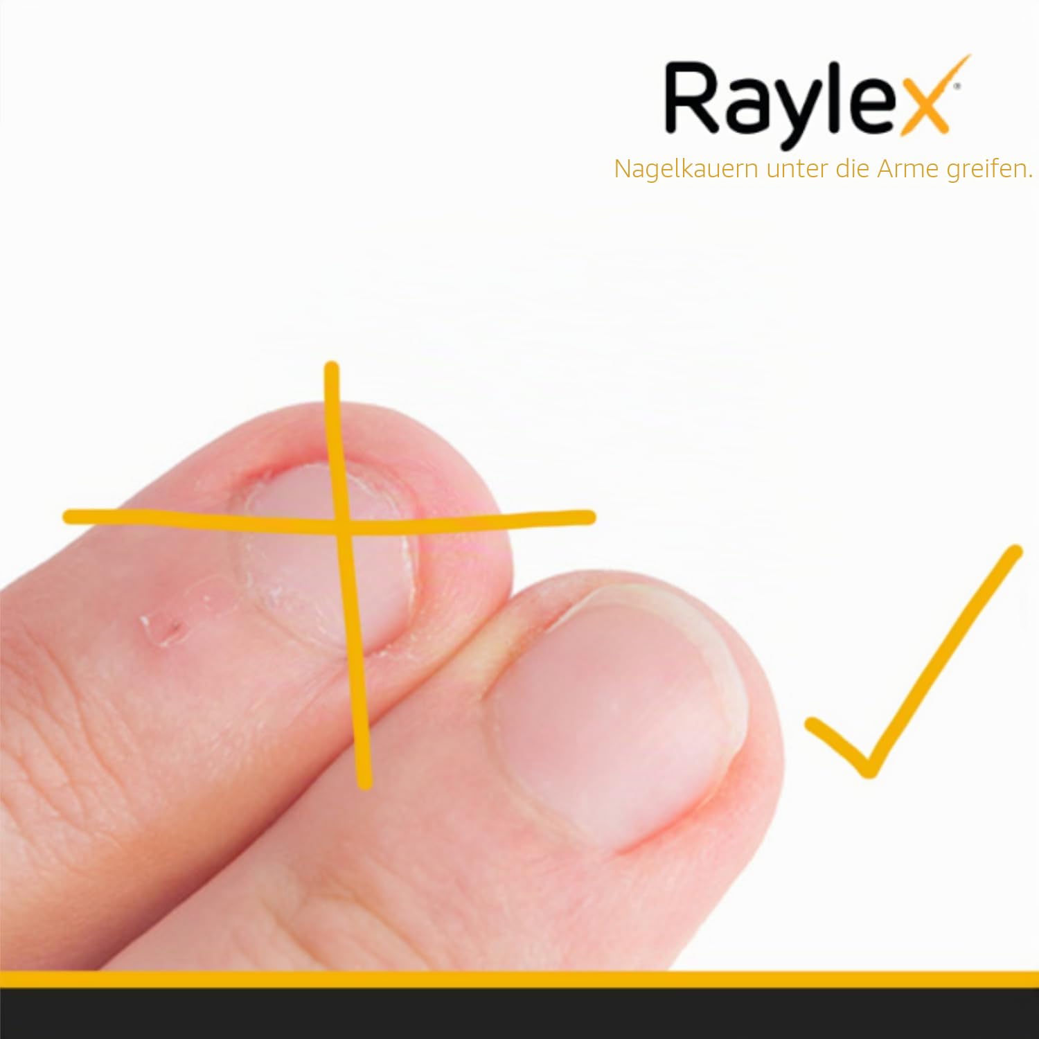 Raylex Nagel Stift gegen finger knibbeln - nägelkauen stoppen für Kinder ab 3 & Erwachsene - Bitterer und regenerierender stift anti Fingernägel kauen - Kleines Anti Nägelkauen Mittel