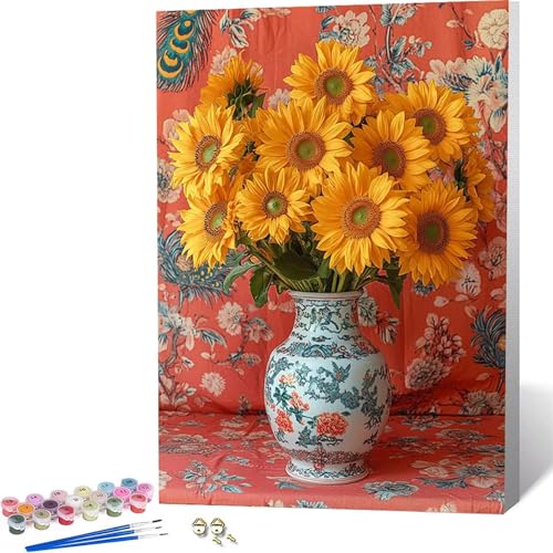 Paint by Numbers �q�}���� �������G �ԕr �y�C���g�o�C�i���o�[, ��l�p�����h��G�L�����o�X�N���t�g �u���V�ƃA�N�����G�̋�� �z�[�� �I�t�B�X����, �����ւ̃M�t�g 20x30CM -zjn2604R6